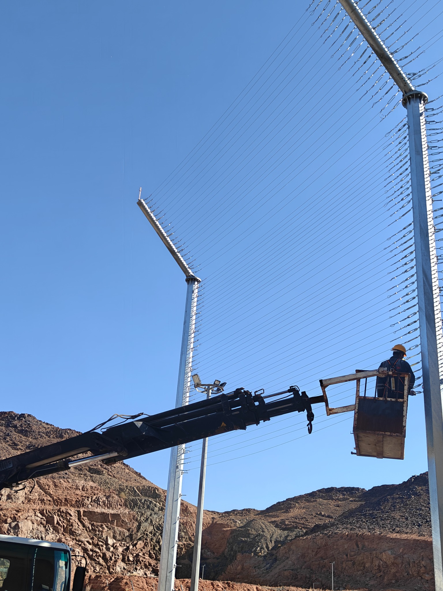 Elevated platform and electrical installation on site